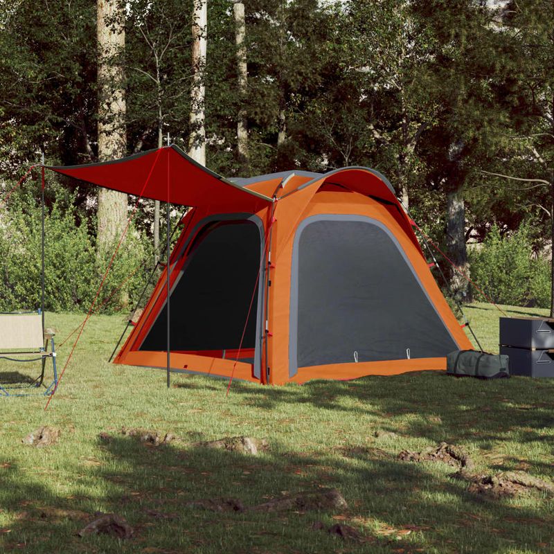 Sport si Outdoor - Camping - Corturi camping - Cort camping, 4 persoane, gri/oranj, impermeabil, setare rapida - Infinity.ro
