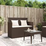 Casa si Gradina - Gradina si terasa - Mobilier exterior - Bancute de gradina - Banca de gradina cu perna, maro, poliratan - Infinity.ro