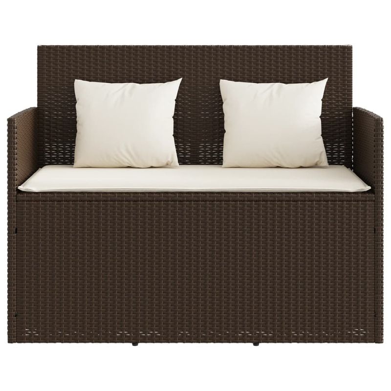 Casa si Gradina - Gradina si terasa - Mobilier exterior - Bancute de gradina - Banca de gradina cu perna, maro, poliratan - Infinity.ro