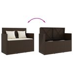 Casa si Gradina - Gradina si terasa - Mobilier exterior - Bancute de gradina - Banca de gradina cu perna, maro, poliratan - Infinity.ro