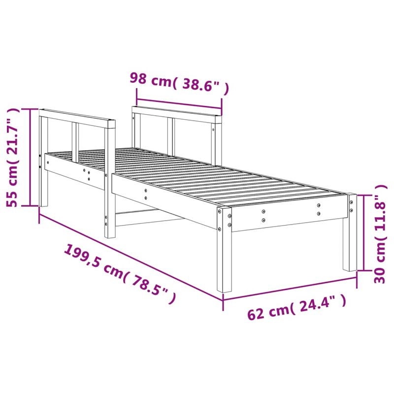 Casa si Gradina - Gradina si terasa - Mobilier exterior - Scaune si sezlonguri gradina - Sezlong, 199,5x62x55 cm, lemn masiv douglas - Infinity.ro