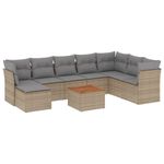 Casa si Gradina - Gradina si terasa - Mobilier exterior - Seturi mobila gradina - Set canapele de gradina, 9 piese, cu perne, bej, poliratan - Infinity.ro