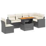 Casa si Gradina - Gradina si terasa - Mobilier exterior - Seturi mobila gradina - Set canapele de gradina cu perne, 7 piese, negru, poliratan - Infinity.ro