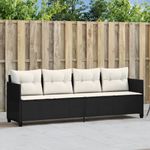 Casa si Gradina - Gradina si terasa - Mobilier exterior - Scaune si sezlonguri gradina - Sezlong cu perne, negru, poliratan - Infinity.ro
