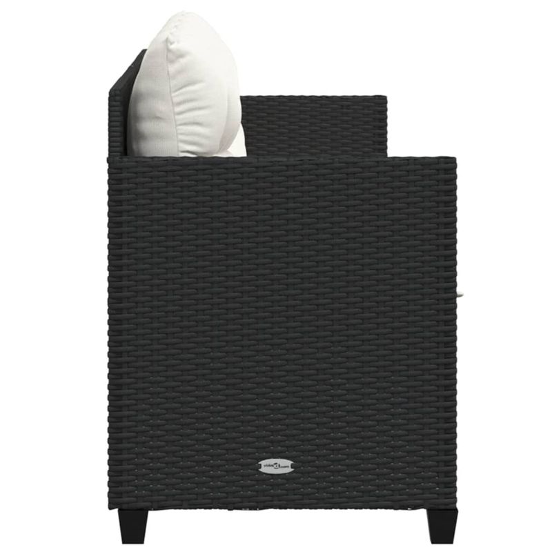 Casa si Gradina - Gradina si terasa - Mobilier exterior - Scaune si sezlonguri gradina - Sezlong cu perne, negru, poliratan - Infinity.ro