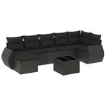 Casa si Gradina - Gradina si terasa - Mobilier exterior - Canapele si fotolii gradina - Set mobilier de gradina cu perne, 8 piese, negru, poliratan - Infinity.ro