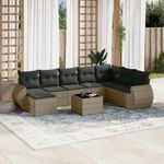 Casa si Gradina - Gradina si terasa - Mobilier exterior - Canapele si fotolii gradina - Set canapele de gradina, 9 piese, cu perne, gri, poliratan - Infinity.ro