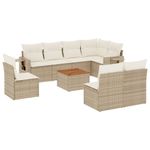 Casa si Gradina - Gradina si terasa - Mobilier exterior - Seturi mobila gradina - Set canapele de gradina, 9 piese, cu perne, bej, poliratan - Infinity.ro