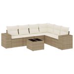 Casa si Gradina - Gradina si terasa - Mobilier exterior - Seturi mobila gradina - Set canapele de gradina, 7 piese, cu perne, bej, poliratan - Infinity.ro