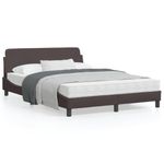 Casa si Gradina - Mobilier - Paturi si accesorii - Paturi - Cadru de pat cu tablie, maro inchis, 140x190 cm, textil - Infinity.ro
