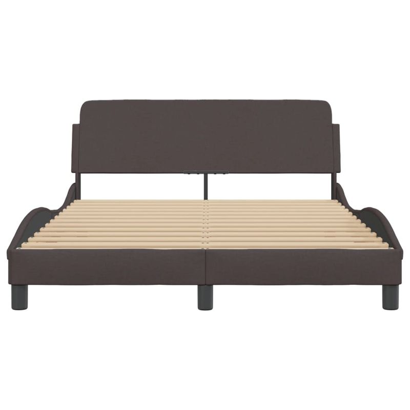Casa si Gradina - Mobilier - Paturi si accesorii - Paturi - Cadru de pat cu tablie, maro inchis, 140x190 cm, textil - Infinity.ro