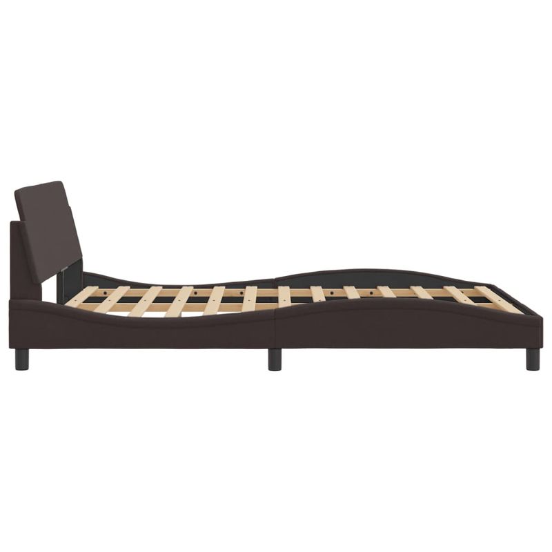 Casa si Gradina - Mobilier - Paturi si accesorii - Paturi - Cadru de pat cu tablie, maro inchis, 140x190 cm, textil - Infinity.ro