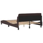 Casa si Gradina - Mobilier - Paturi si accesorii - Paturi - Cadru de pat cu tablie, maro inchis, 140x190 cm, textil - Infinity.ro