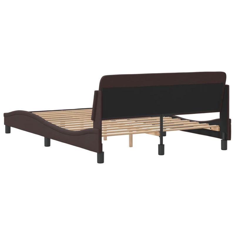 Casa si Gradina - Mobilier - Paturi si accesorii - Paturi - Cadru de pat cu tablie, maro inchis, 140x190 cm, textil - Infinity.ro