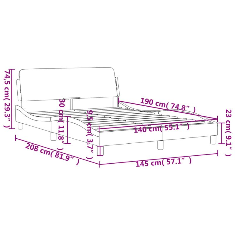 Casa si Gradina - Mobilier - Paturi si accesorii - Paturi - Cadru de pat cu tablie, maro inchis, 140x190 cm, textil - Infinity.ro