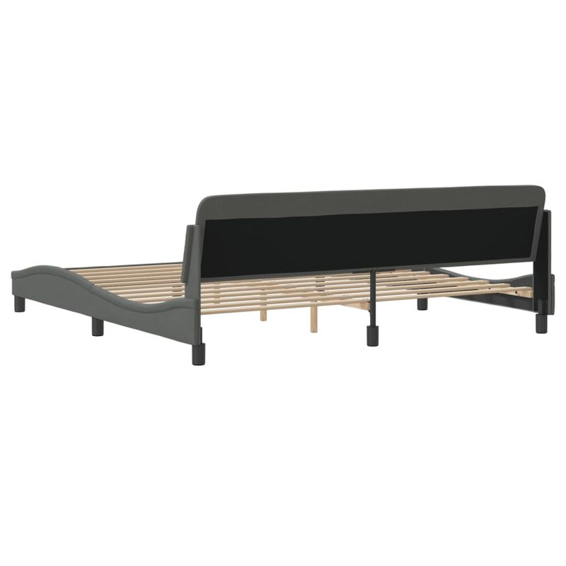 Casa si Gradina - Mobilier - Paturi si accesorii - Paturi - Cadru de pat cu tablie, gri inchis, 200x200 cm, textil - Infinity.ro