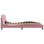 Casa si Gradina - Mobilier - Paturi si accesorii - Paturi - Cadru de pat cu tablie, roz, 140x190 cm, catifea - Infinity.ro