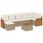 Casa si Gradina - Gradina si terasa - Mobilier exterior - Seturi mobila gradina - Set canapele de gradina, 8 piese, cu perne, bej, poliratan - Infinity.ro