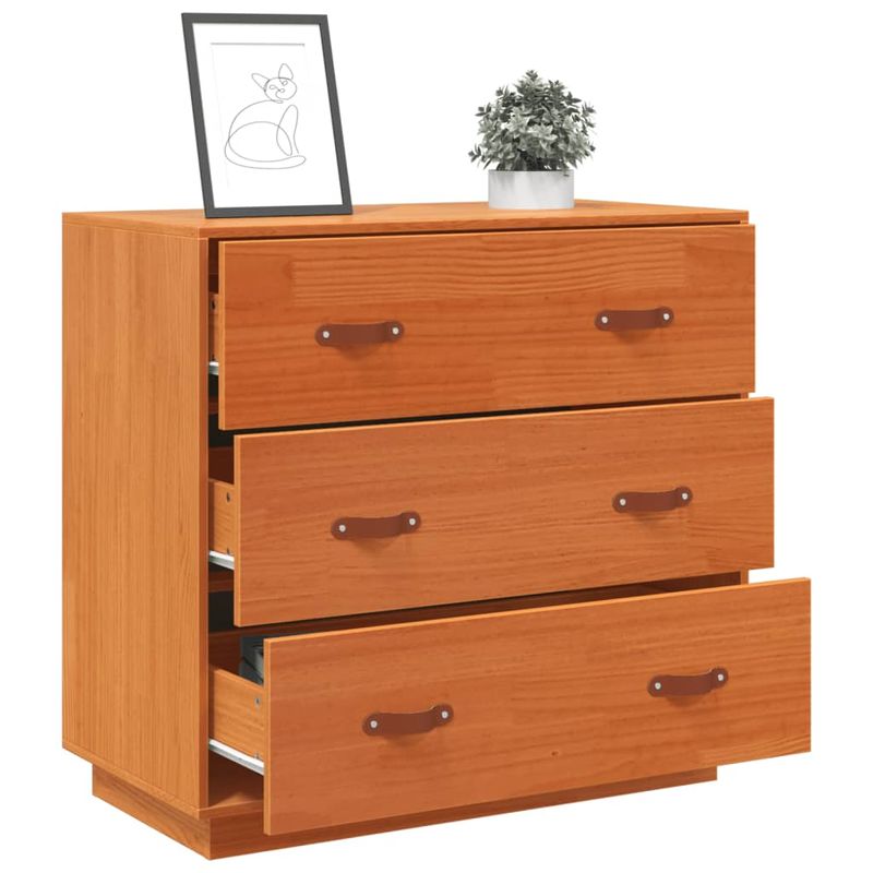 Casa si Gradina - Mobilier - Comode si corpuri - Comode - Dulap, maro miere, 80x40x75 cm, lemn masiv de pin - Infinity.ro