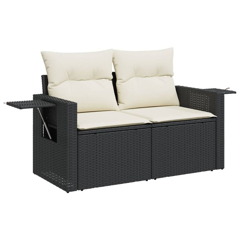Casa si Gradina - Gradina si terasa - Mobilier exterior - Canapele si fotolii gradina - Set canapele de gradina cu perne, 11 piese, negru, poliratan - Infinity.ro
