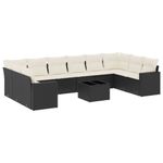 Casa si Gradina - Gradina si terasa - Mobilier exterior - Canapele si fotolii gradina - Set canapele de gradina cu perne, 11 piese, negru, poliratan - Infinity.ro