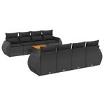 Casa si Gradina - Gradina si terasa - Mobilier exterior - Seturi mobila gradina - Set mobilier de gradina cu perne, 9 piese, negru, poliratan - Infinity.ro
