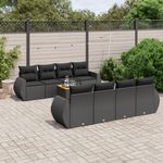 Casa si Gradina - Gradina si terasa - Mobilier exterior - Seturi mobila gradina - Set mobilier de gradina cu perne, 9 piese, negru, poliratan - Infinity.ro