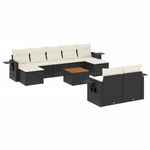 Casa si Gradina - Gradina si terasa - Mobilier exterior - Canapele si fotolii gradina - Set canapele de gradina cu perne, 10 piese, negru, poliratan - Infinity.ro