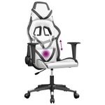 Casa si Gradina - Mobilier - Scaune si fotolii - Scaune - Scaun de gaming de masaj, alb si negru, piele ecologica - Infinity.ro