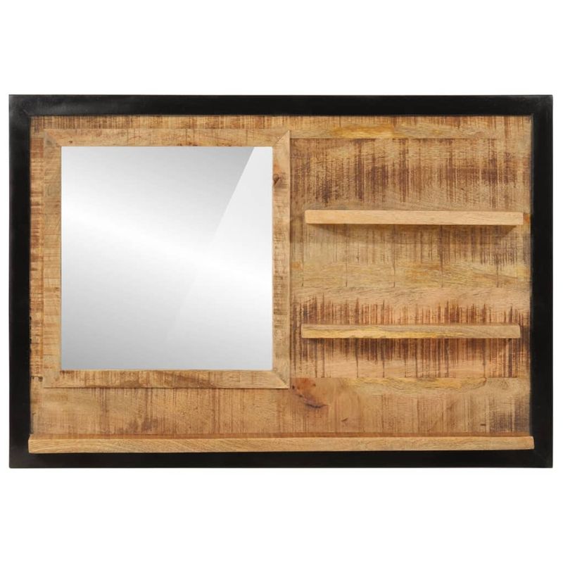 Casa si Gradina - Decoratiuni - Oglinzi - Oglinda cu rafturi 80x8x55 cm sticla si lemn masiv de mango - Infinity.ro