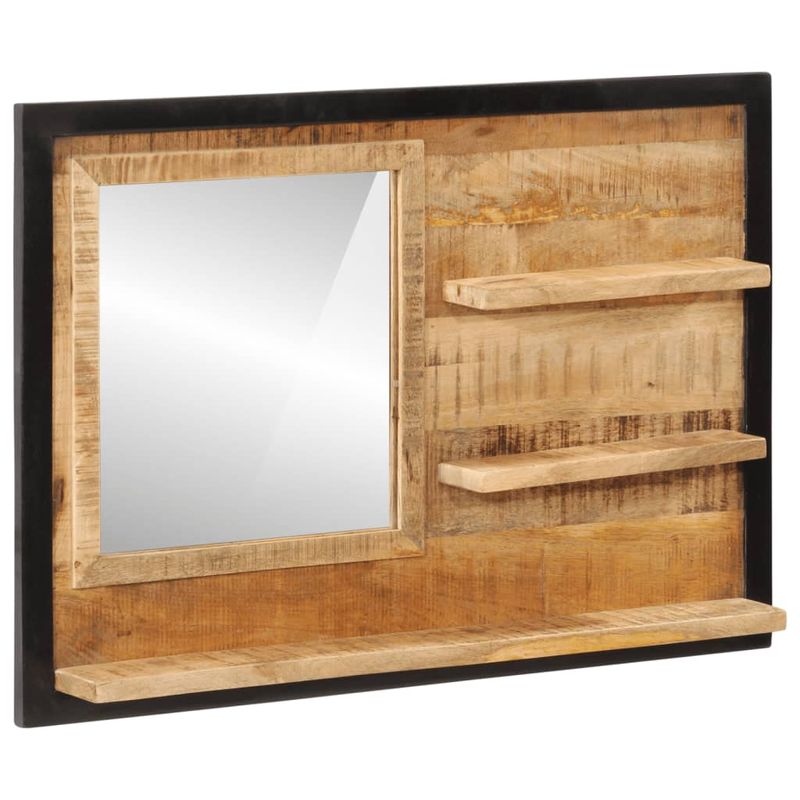Casa si Gradina - Decoratiuni - Oglinzi - Oglinda cu rafturi 80x8x55 cm sticla si lemn masiv de mango - Infinity.ro
