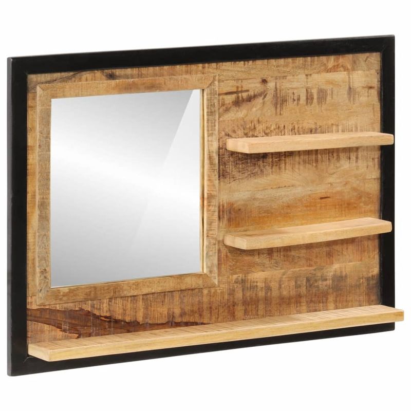 Casa si Gradina - Decoratiuni - Oglinzi - Oglinda cu rafturi 80x8x55 cm sticla si lemn masiv de mango - Infinity.ro