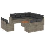Casa si Gradina - Gradina si terasa - Mobilier exterior - Seturi mobila gradina - Set canapea de gradina cu perne, 12 piese, gri, poliratan - Infinity.ro