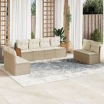 Casa si Gradina - Gradina si terasa - Mobilier exterior - Seturi mobila gradina - Set canapele de gradina, 8 piese, cu perne, bej, poliratan - Infinity.ro