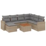 Casa si Gradina - Gradina si terasa - Mobilier exterior - Canapele si fotolii gradina - Set canapele de gradina, 8 piese, cu perne, bej, poliratan - Infinity.ro