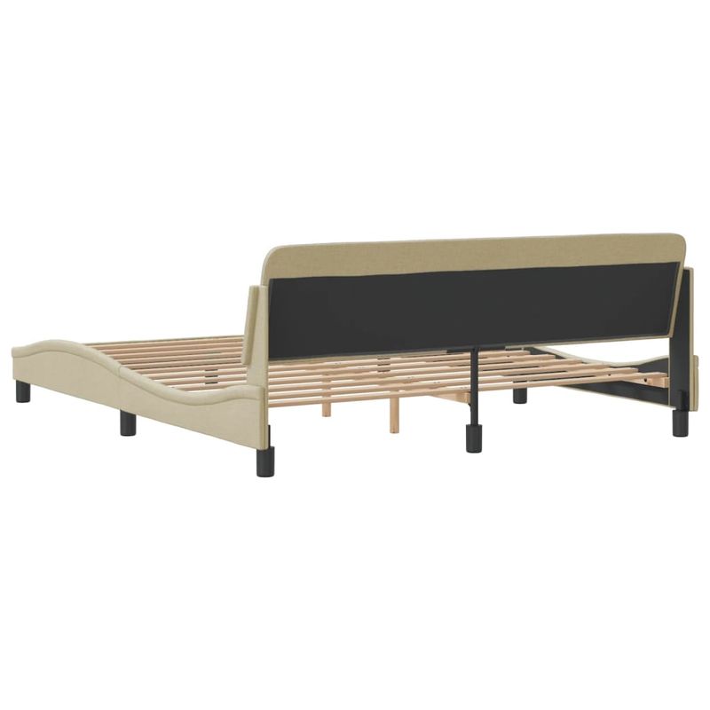 Casa si Gradina - Mobilier - Paturi si accesorii - Paturi - Cadru de pat cu tablie, crem, 160x200 cm, textil - Infinity.ro