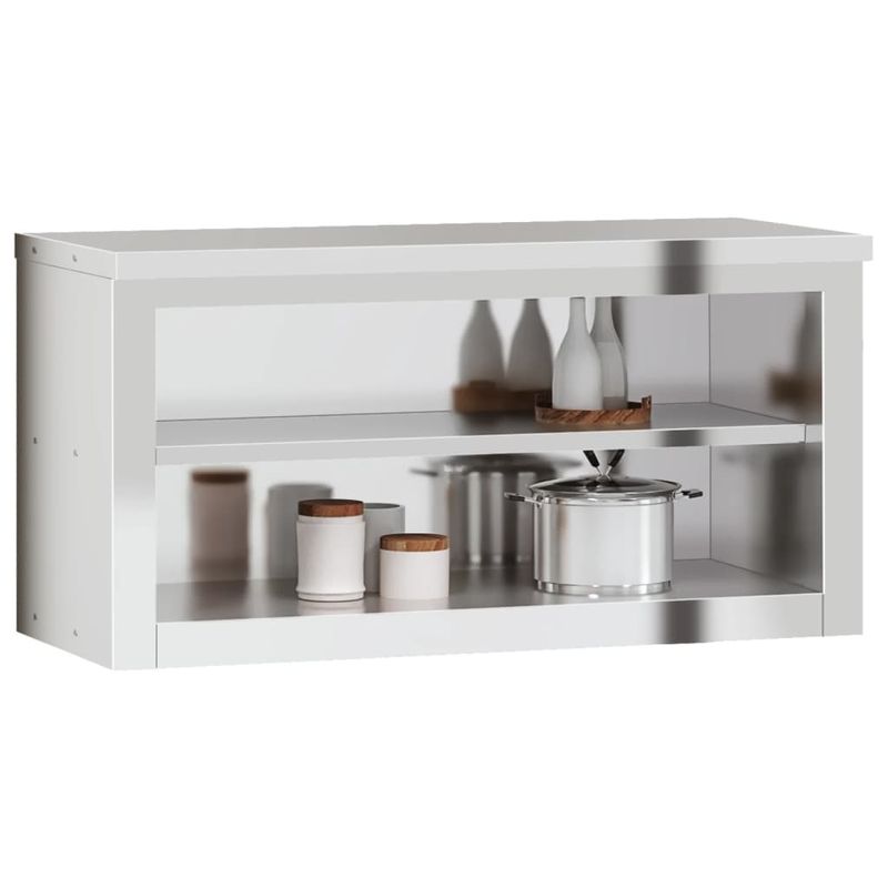 Casa si Gradina - Mobilier - Seturi de mobilier - Seturi bucatarie - Dulap bucatarie de perete cu raft, otel inoxidabil, mărime 92x40x46 cm - Infinity.ro