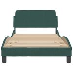 Casa si Gradina - Mobilier - Paturi si accesorii - Paturi - Cadru de pat cu tablie, verde inchis, 100x200 cm, catifea - Infinity.ro