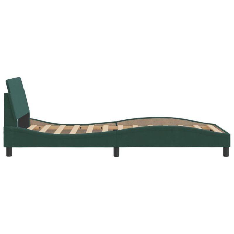Casa si Gradina - Mobilier - Paturi si accesorii - Paturi - Cadru de pat cu tablie, verde inchis, 100x200 cm, catifea - Infinity.ro