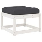 Casa si Gradina - Gradina si terasa - Mobilier exterior - Canapele si fotolii gradina - Taburet de gradina cu perne, alb, lemn masiv de pin - Infinity.ro