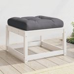 Casa si Gradina - Gradina si terasa - Mobilier exterior - Canapele si fotolii gradina - Taburet de gradina cu perne, alb, lemn masiv de pin - Infinity.ro