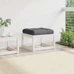 Casa si Gradina - Gradina si terasa - Mobilier exterior - Canapele si fotolii gradina - Taburet de gradina cu perne, alb, lemn masiv de pin - Infinity.ro