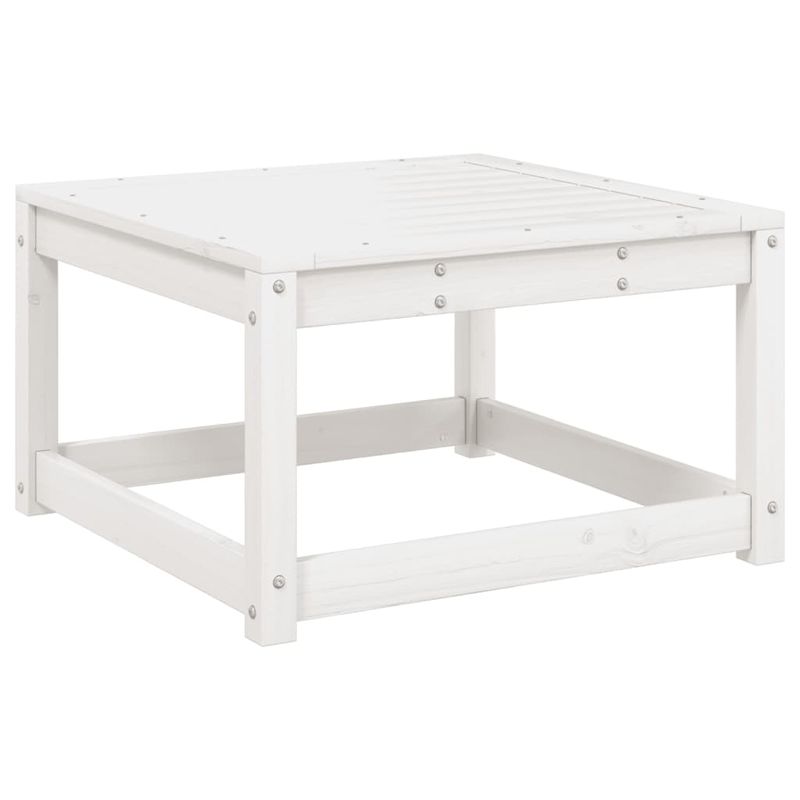Casa si Gradina - Gradina si terasa - Mobilier exterior - Canapele si fotolii gradina - Taburet de gradina cu perne, alb, lemn masiv de pin - Infinity.ro
