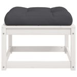 Casa si Gradina - Gradina si terasa - Mobilier exterior - Canapele si fotolii gradina - Taburet de gradina cu perne, alb, lemn masiv de pin - Infinity.ro