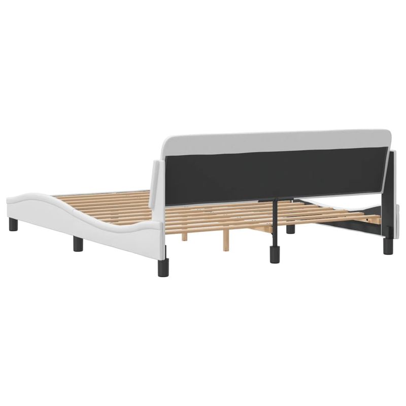 Casa si Gradina - Mobilier - Paturi si accesorii - Paturi - Cadru de pat cu tablie, alb, 160x200 cm, piele ecologica - Infinity.ro