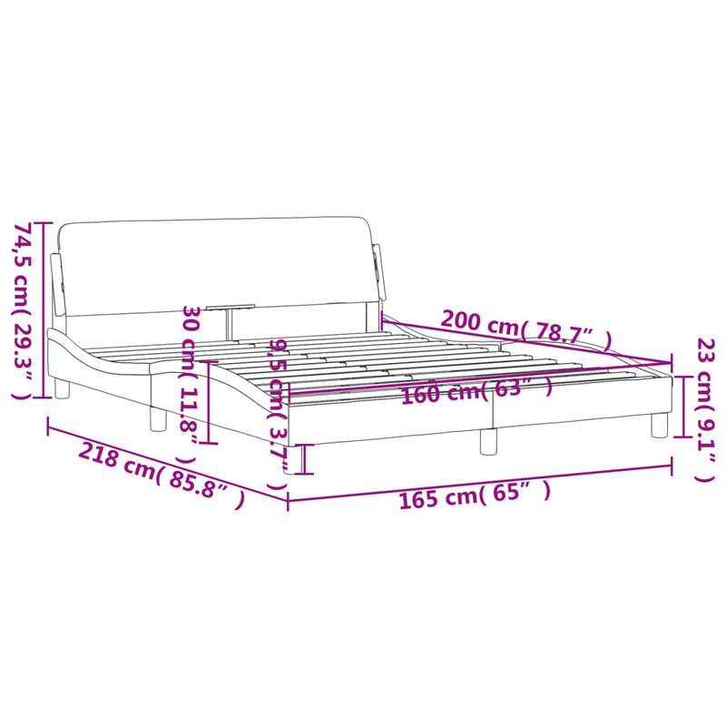 Casa si Gradina - Mobilier - Paturi si accesorii - Paturi - Cadru de pat cu tablie, alb, 160x200 cm, piele ecologica - Infinity.ro