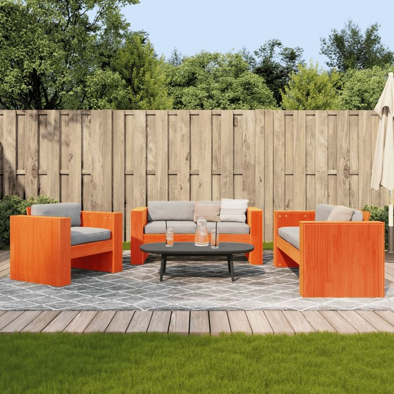 Casa si Gradina - Gradina si terasa - Mobilier exterior - Seturi mobila gradina - Set mobilier gradina, 2 piese, maro ceruit, lemn masiv pin, mărime 134x60x62 cm - Infinity.ro