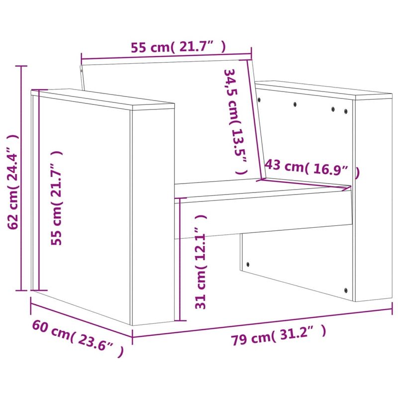 Casa si Gradina - Gradina si terasa - Mobilier exterior - Seturi mobila gradina - Set mobilier gradina, 2 piese, maro ceruit, lemn masiv pin, mărime 134x60x62 cm - Infinity.ro