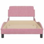 Casa si Gradina - Mobilier - Paturi si accesorii - Paturi - Cadru de pat cu tablie, roz, 100x200 cm, catifea - Infinity.ro