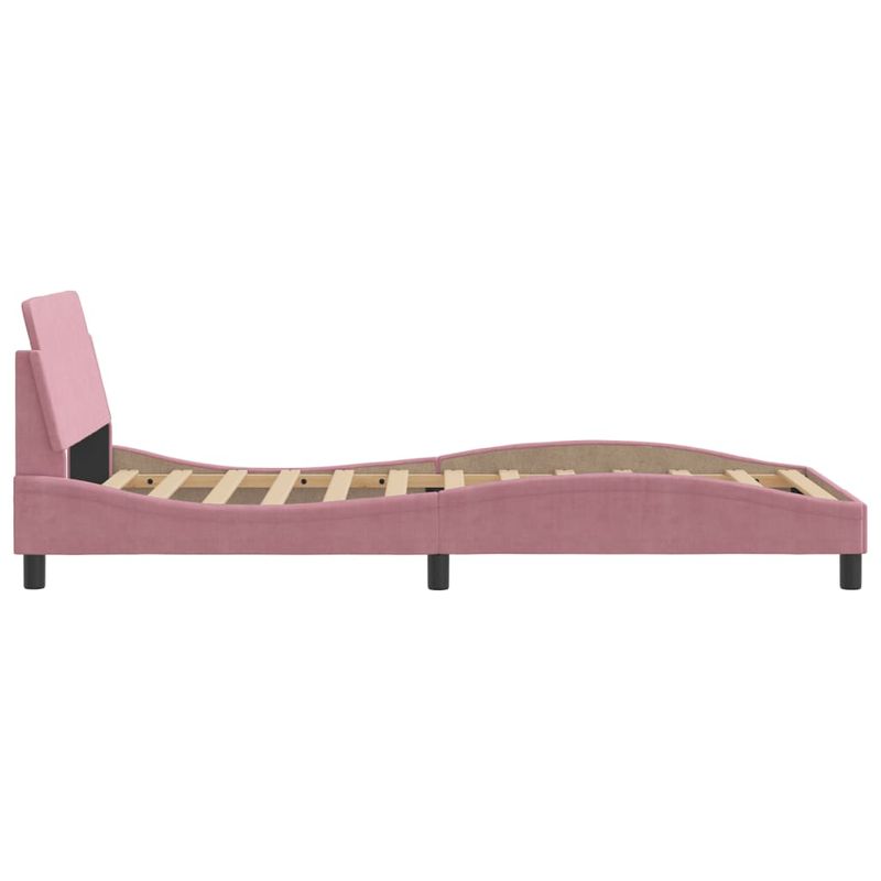 Casa si Gradina - Mobilier - Paturi si accesorii - Paturi - Cadru de pat cu tablie, roz, 100x200 cm, catifea - Infinity.ro